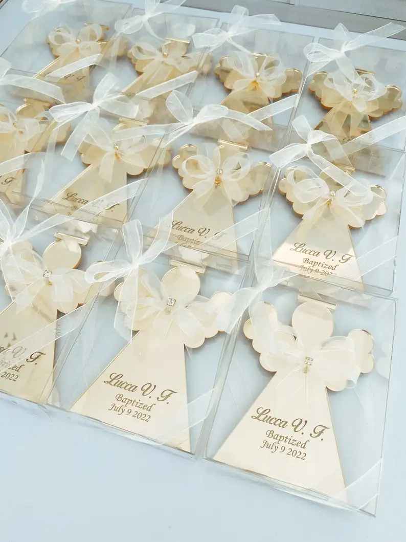 Guardian Angel Cross Baptism Favors for Girl Baptism Angel Favors Christening Favors First Holy Communion Baptism Thank You Gift