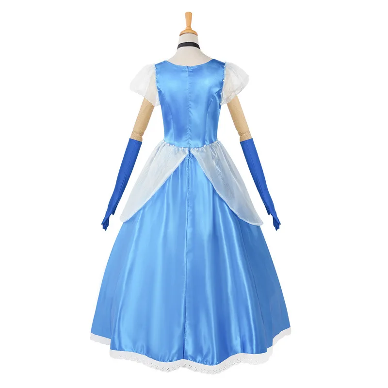 Deluxe Blue Sleeping Beauty Dress For Womens Long Princess Ball Gown Costume Masquerade Carnival Cosplay Party Dress