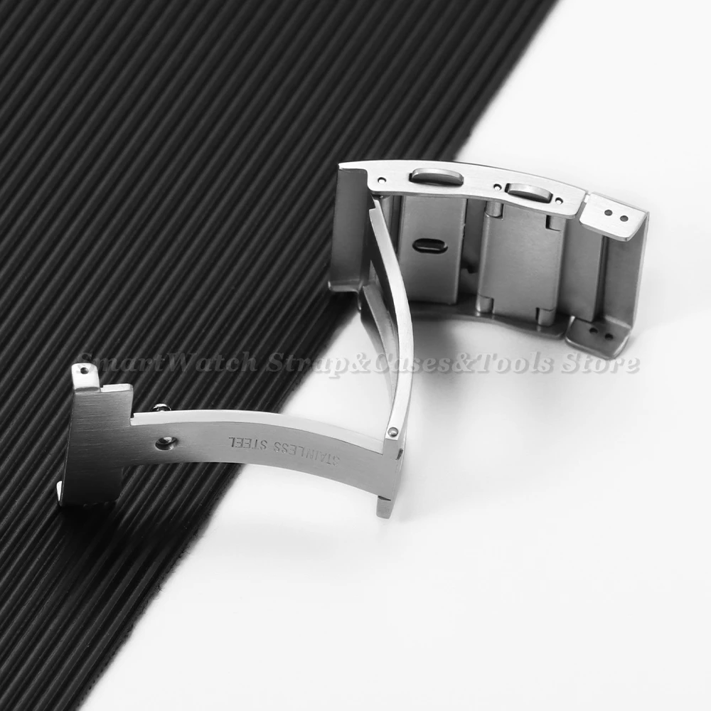 ตัวล็อคสายนาฬิกา 18 มม. 20 มม. 22 มม. สแตนเลส 316L ปรับได้ ปุ่มนาฬิกาแบบด้าน ตัวล็อคโลหะแบบยืดได้ อุปกรณ์เสริมนาฬิกา