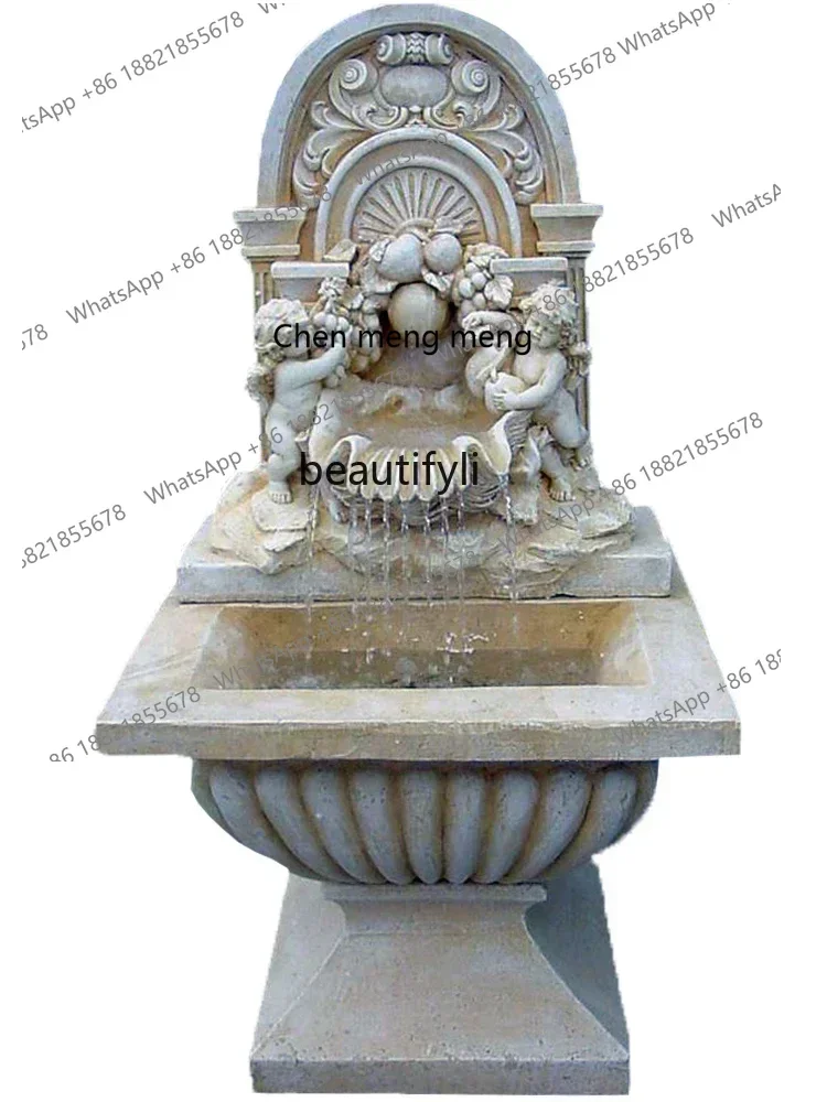 K182xz1European floor-to-ceiling circulating fountain, courtyard, garden, water feature decoration, angel fountain ornament