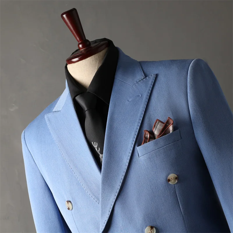 بدلات رجال الأعمال الكلاسيكية مأدبة الزفاف وصيف سليم صالح 2 قطعة البدلة مجموعات (السترة + السراويل) الأنشطة الرسمية الذكور ازياء