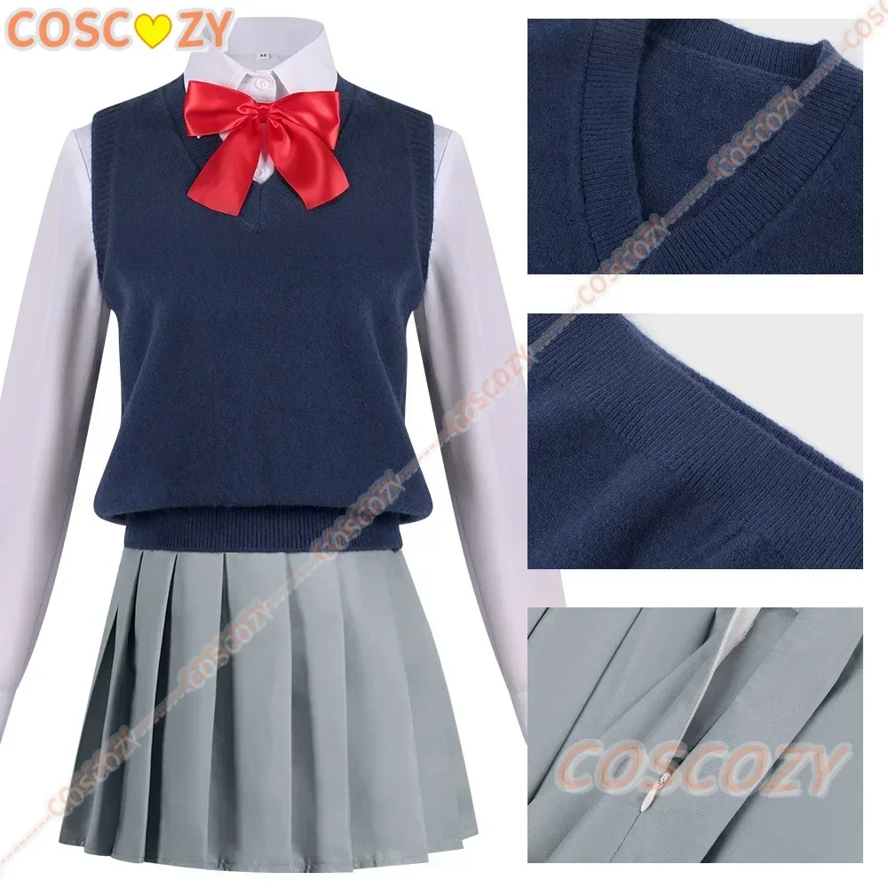 Presale Anime 2.5 Dimensional Seduction Lilyel Cosplay Costume Lilyel Glasses Uniform Top Vest Skirt Set Wig JK School Suit