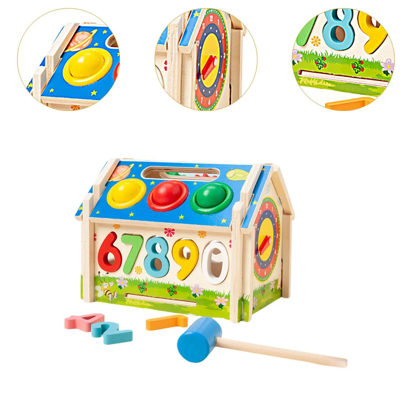 Forma classificador casa de madeira meninos meninas brinquedo sensorial montessori brinquedo idades 3 4 5 anos de idade percepção cor brinquedo forma classificação cubo