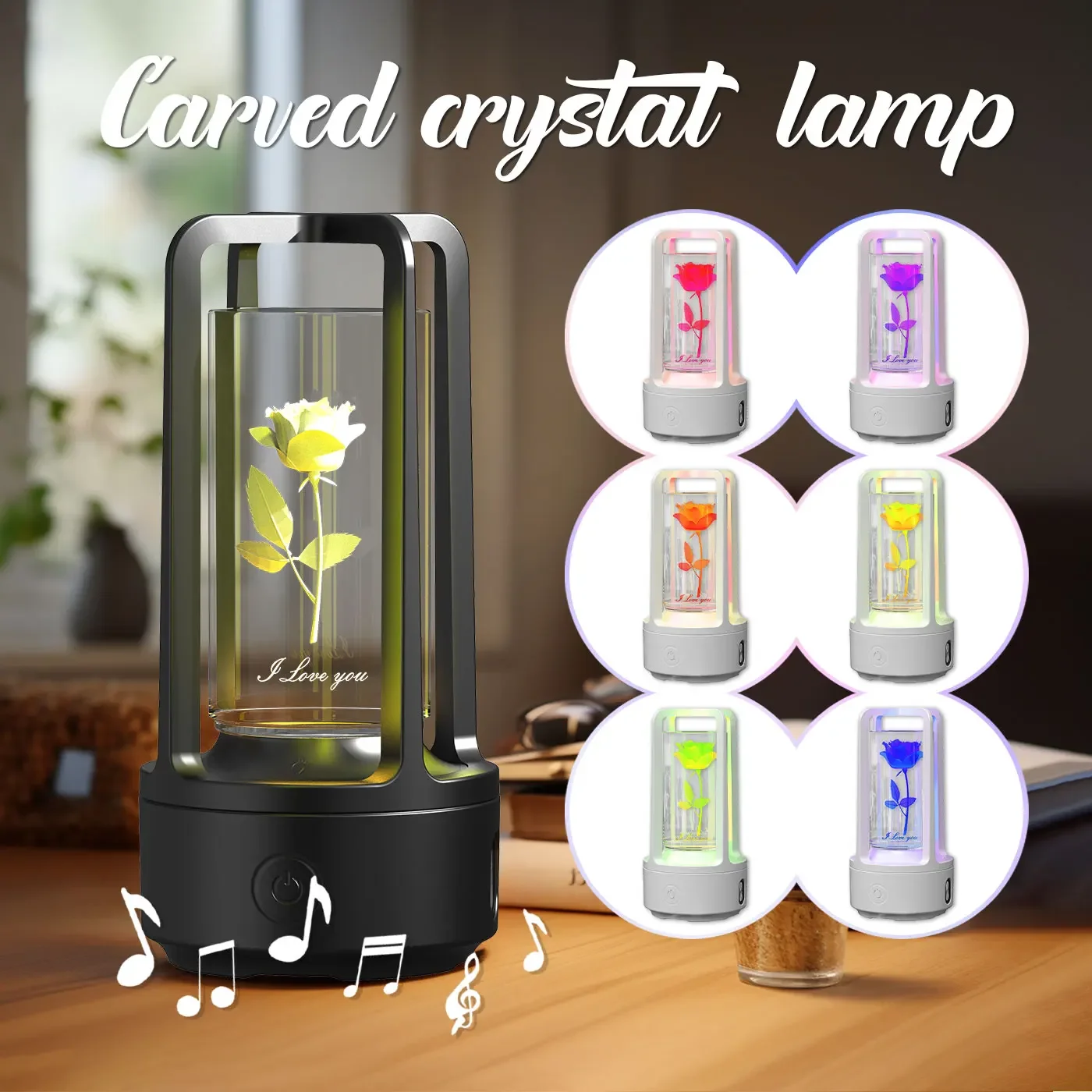 

Creative 2 In 1 Audio Acrylic Crystal Lamp And Bluetooth Speaker Valentine Day Gift Touch Night Lamp For Girlfriend home decor