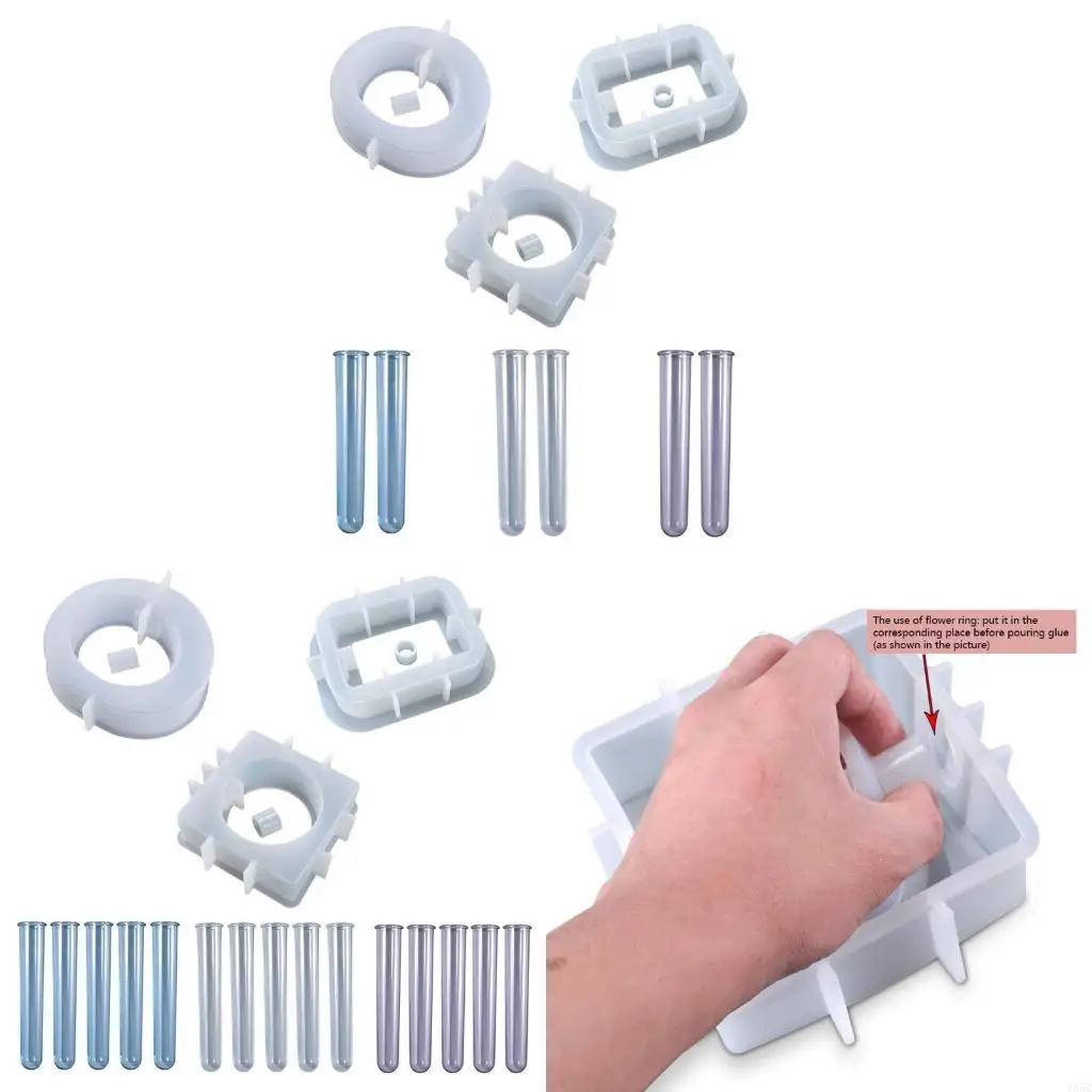195C Wall Hanging Acrylic Test Tube Planter Spreading Station Silicone Vase Holder Mold Plant Container Holder Mold
