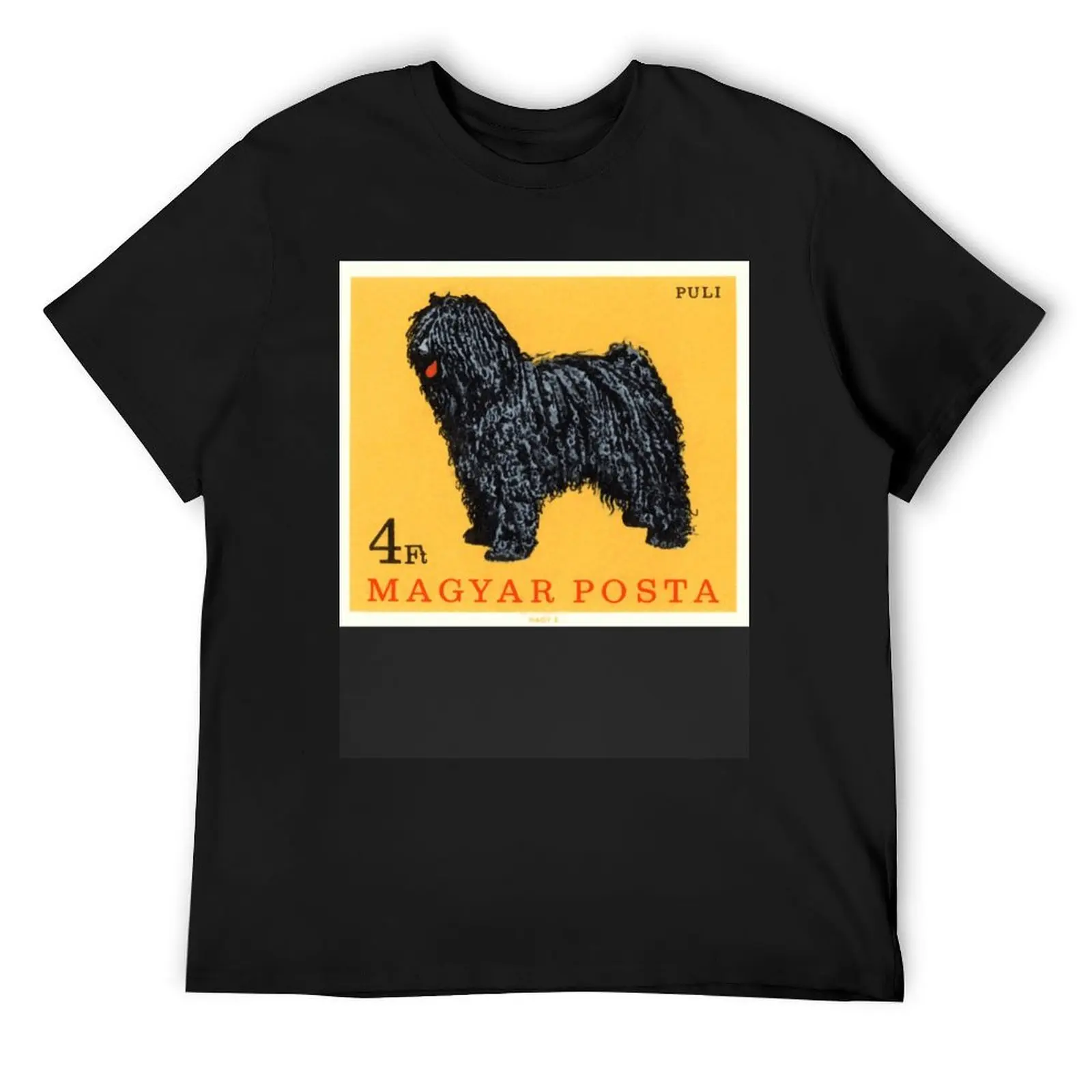 1967 Hungary Puli Dog Postage Stamp T-Shirt anime tshirt cheap stuff mens workout shirts