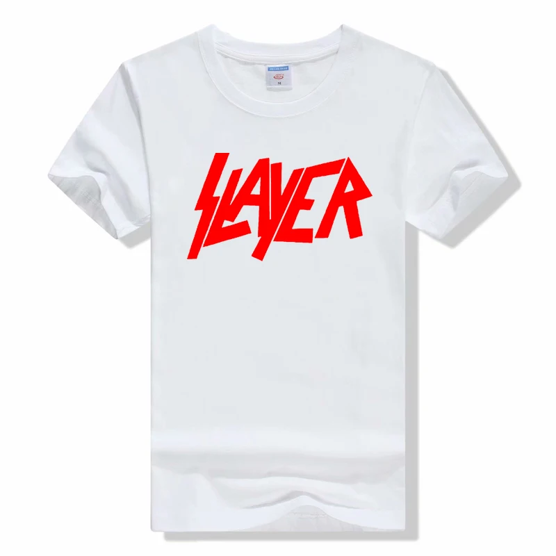 Metal Band T-Shirt Slayer Printed Fashion Streetwear Crew Neck Short Sleeve Tshirt Cotton Rock Tops T Shirt