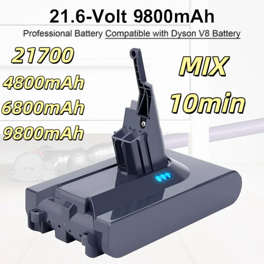

NEW for Dyson V8 21.6V 9800mAh 21700 Replacement Battery for Dyson V8 Absolute Cord-Free Vacuum Handheld Vacuum Cleaner Battery