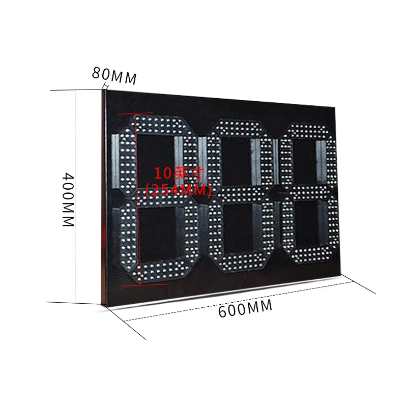 Outdoor LED Digital Screen 10 Inch 3-Digit Day Countdown Display for Business Advertising Weather Resistance IP65