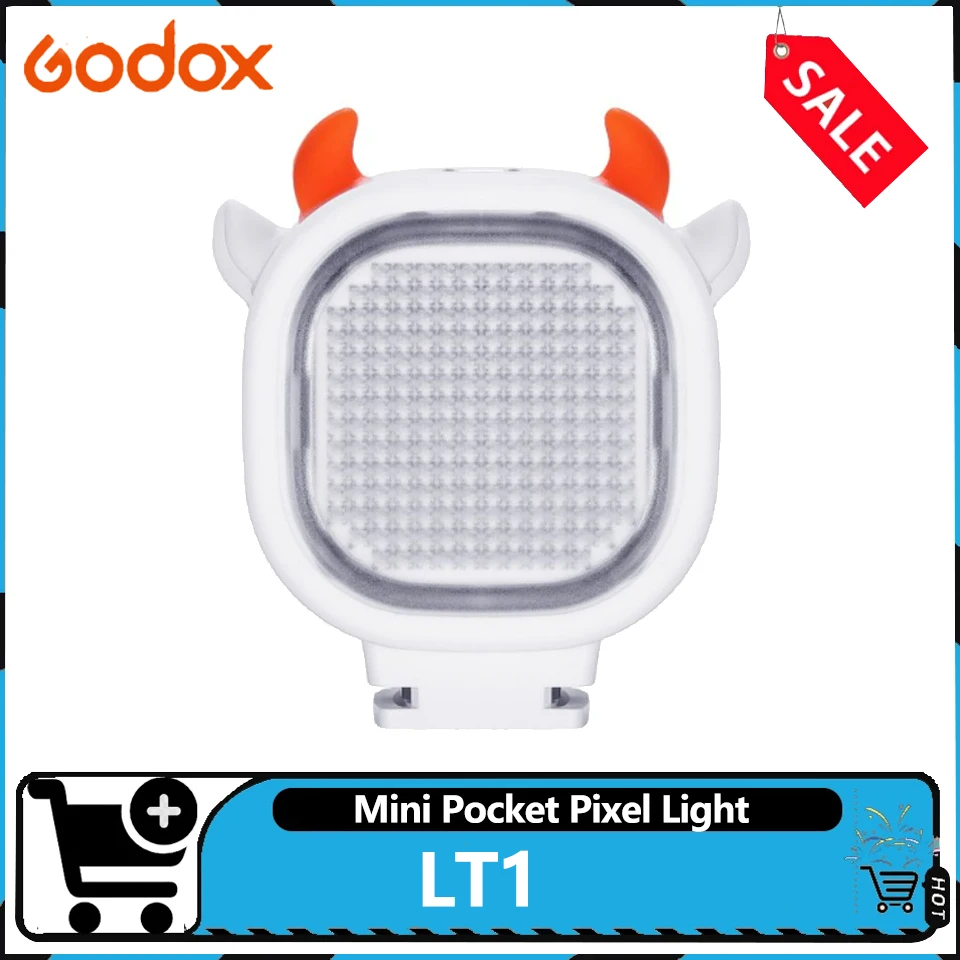 Godox LT1 Square Mini Pocket Pixel Light with NFC Custom Pattern Pixel Effects Pocket Photography Fill Light Accessory