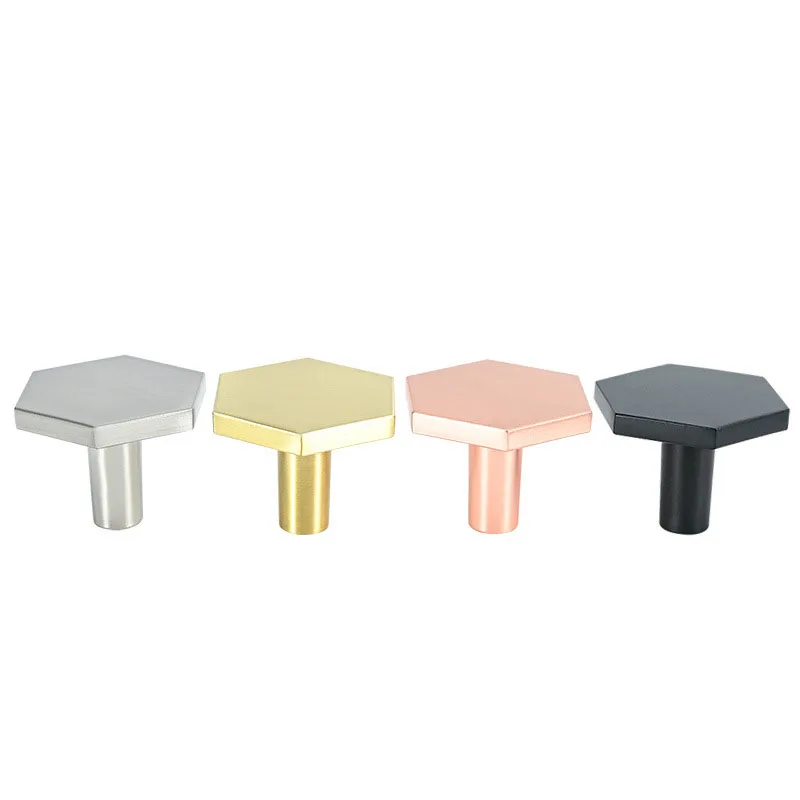 Hexagonal Colored Furniture Handle Cabinet Handle Zinc Alloy Wardrobe Door Handle Furniture Decorative Hardware