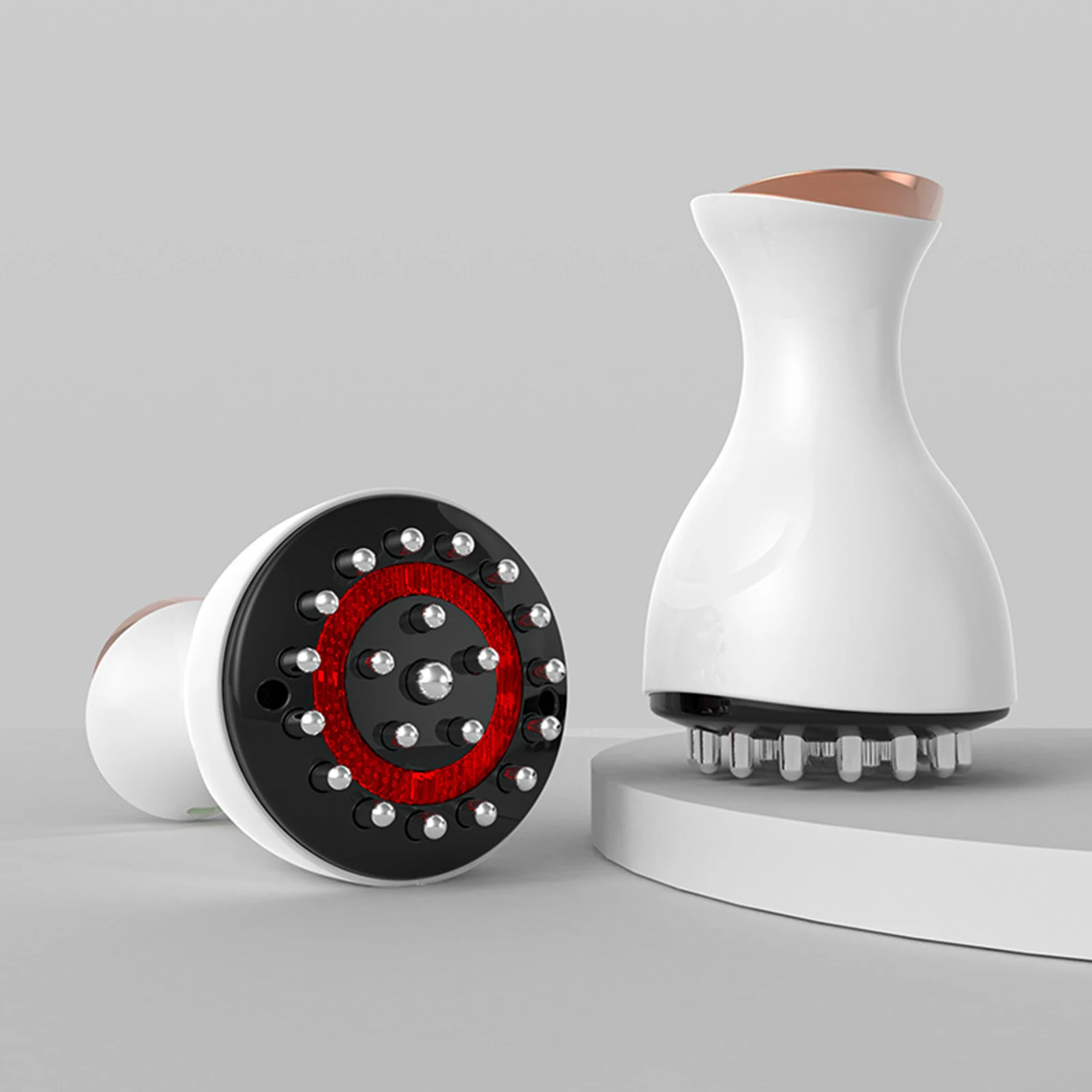 

35-ступенчатая электрическая массажная щетка Meridian с красной световой вибрацией и подогревом EMS, перкуссия глубоких тканей для шеи, спины, ног, живота, рук