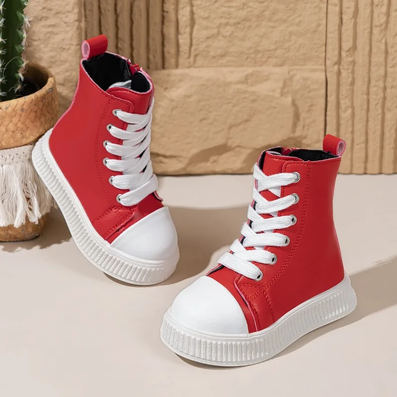 

Children's Mid-Top Canvas Shoes Soft Bottom Comfortable Casual Children's Shoes Boys and Girls Non-slip Breathable Board Shoes