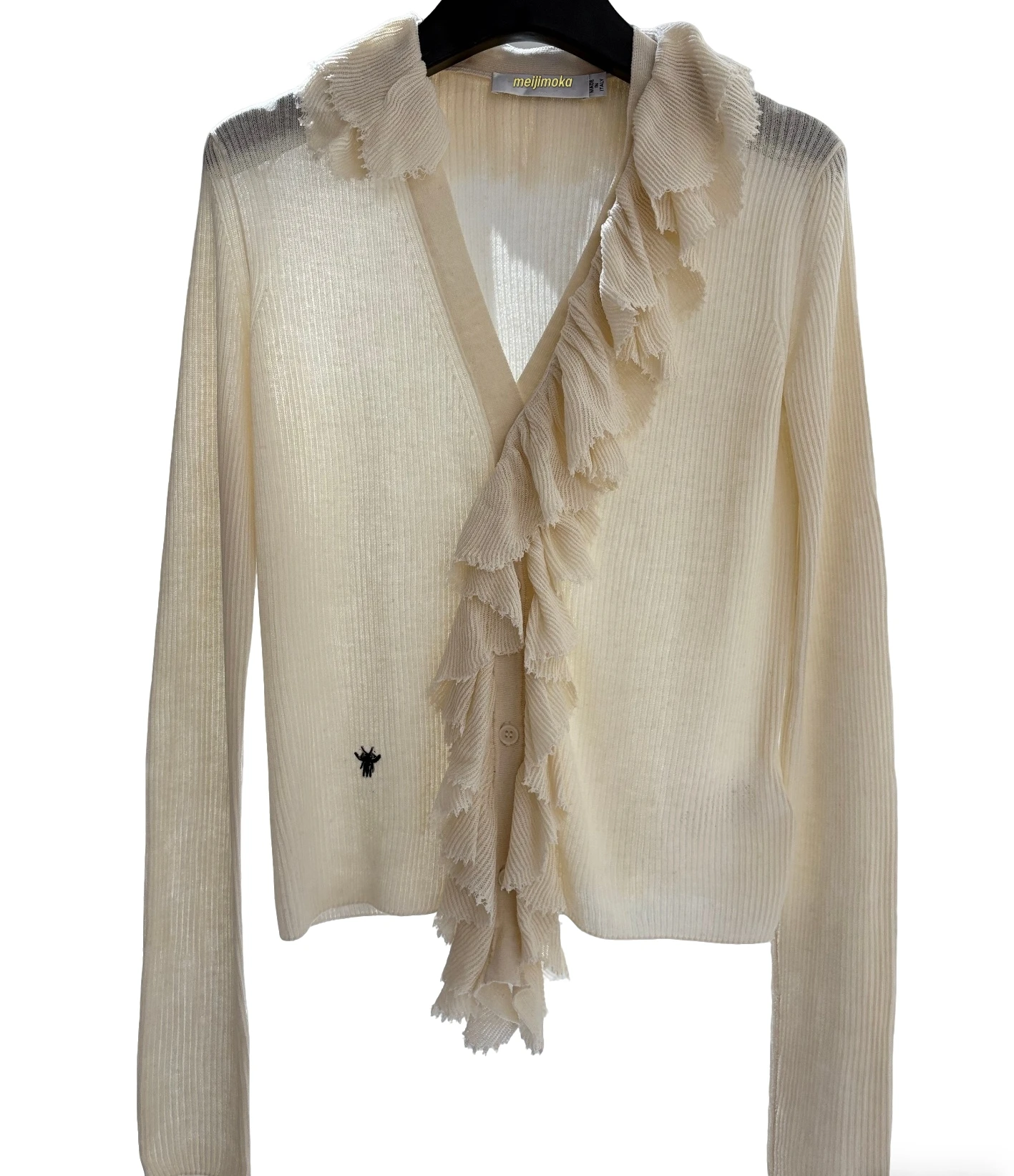 

Ele Bee Embroidery Long Sve Knitted Top for Women Spring Autumn Loose Fit V-Ne Regular Length Single Piece