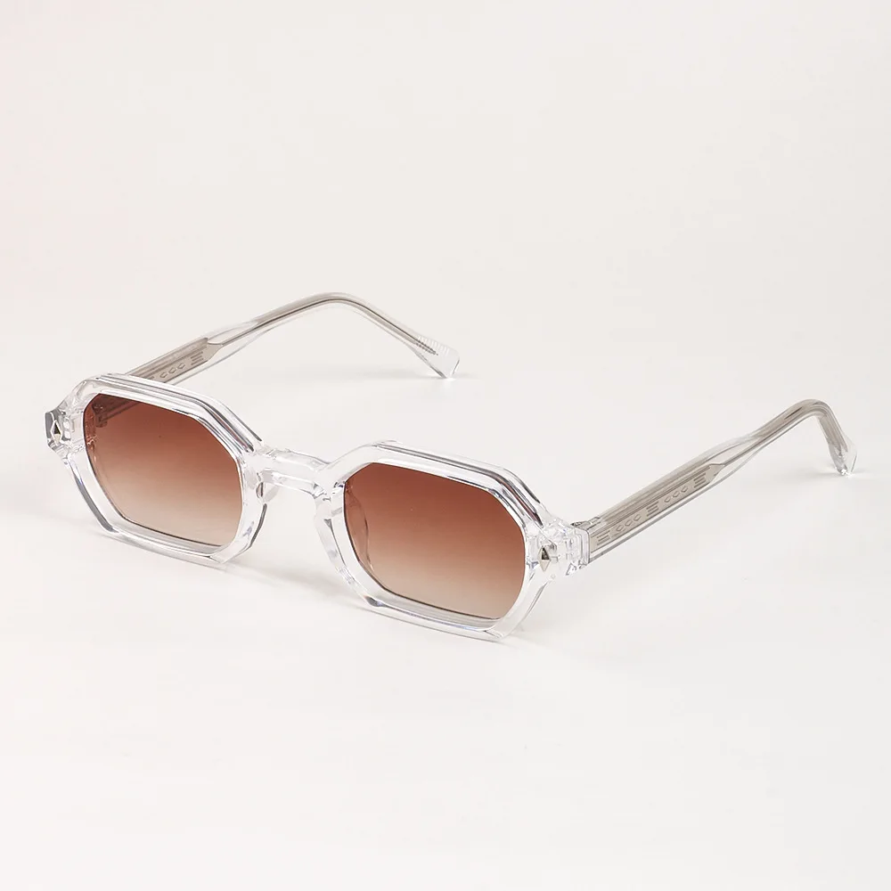 Kleine vintage hexagon zonnebrillen voor dames en heren, luxe designer zonnebril, populaire punk rivet driving shades