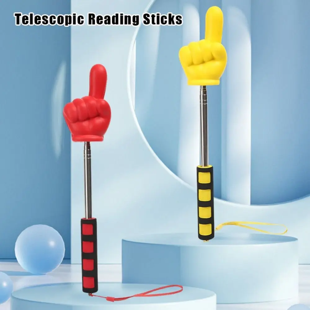 Durable Stainless Steel Finger Reading Sticks Telescopic Rod Finger Design Teaching Stick Teaching Tools Students