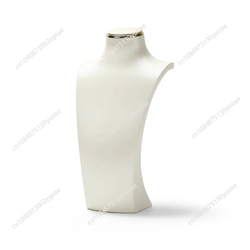 Beige necklace hanger jewelry organizer, Velvet jewelry stand necklace holder, Large jewelry mannequin bust for necklaces