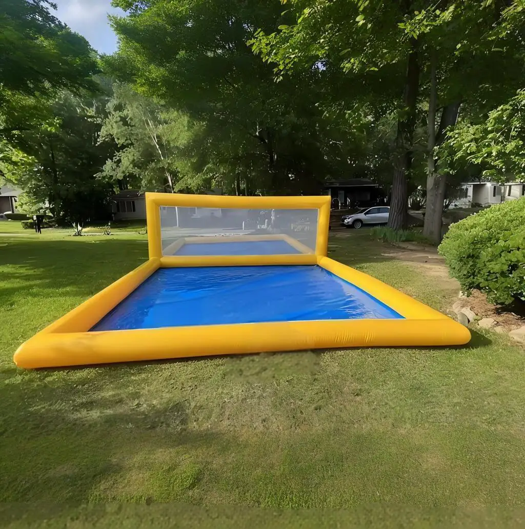 Alquiler de piscina deportiva de pelota de playa de cancha de voleibol de agua inflable de PVC personalizado grande al por mayor de fábrica para Sale2025