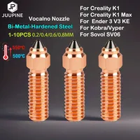 Bimetal volcano nozzle  For creality k1 nozzle Ender 3 v3 ke creality k1 max Hardened 3d printer nozzle For creality k1 hotend