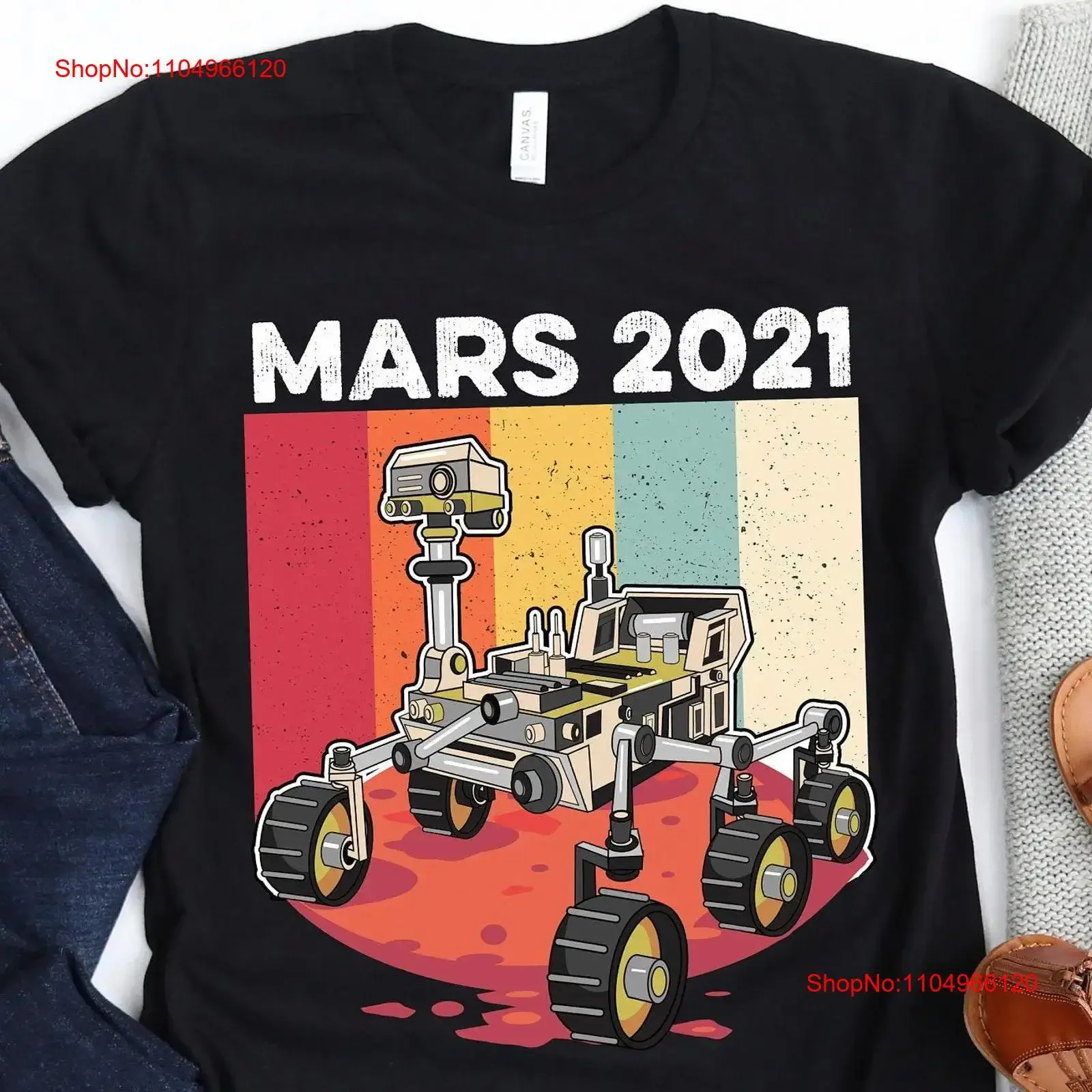 Mars Rover t-shirt perséverance atterrissage Occupy 2021 vintage lavé légèrement streetwear haut étiré pour un usage quotidien homme