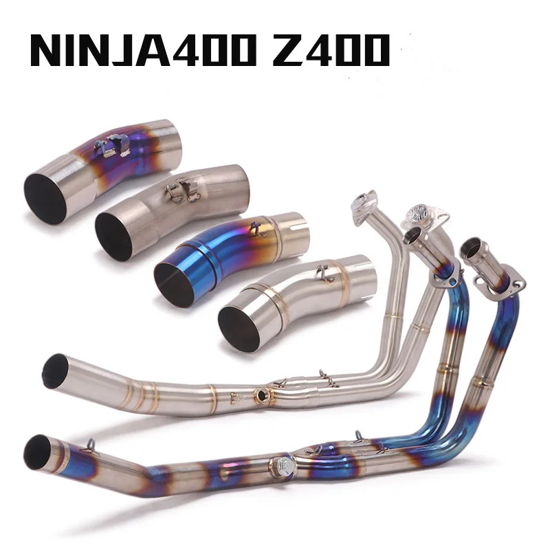 Motorcycle Exhaust Pipe Header Slip On Pipe Exhuast Ninja 250 300 400 For Kawasaki Z400 Z250 Z300 Z400 2017 2018 2019 2020