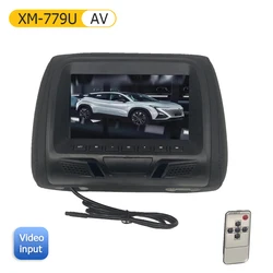 Universal Car Headrest Monitor 7inch LCD Screen Rear Seat Pillow For MP4 MP5 DVD Player Support AV/USB/SD/FM/Headphone/Bluetooth