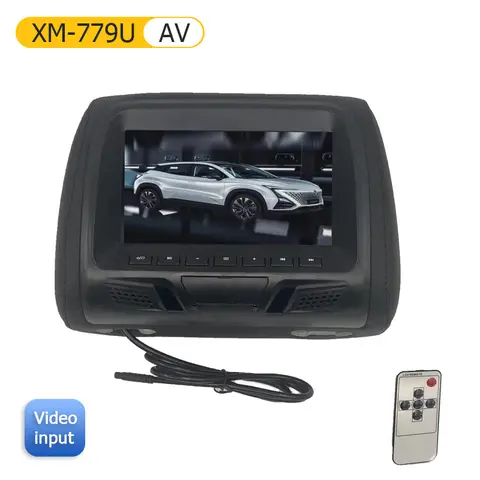 ユニバーサルLCDカーヘッドレストモニター,後部座席枕,DVDプレーヤー,AV, USB, SD, FM,Bluetooth,mp4,MP5, 7インチをサポート