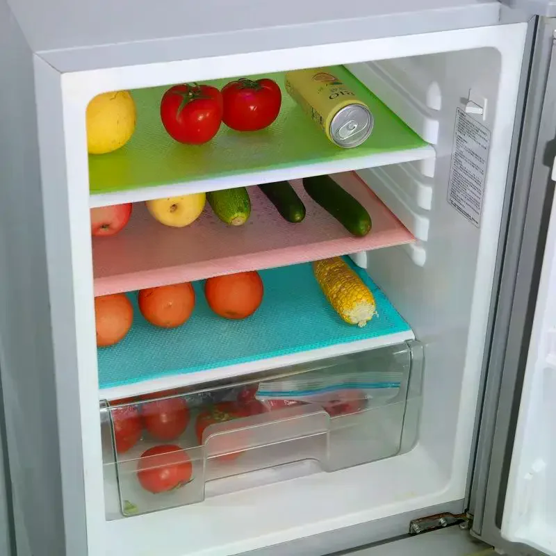 

4pcs EVA Waterproof Refrigerator Liner Mat Washable Mildew Kitchen Pad Anti-oil Cabinet Drawer Placemat Heat-insulat Fridge Mat