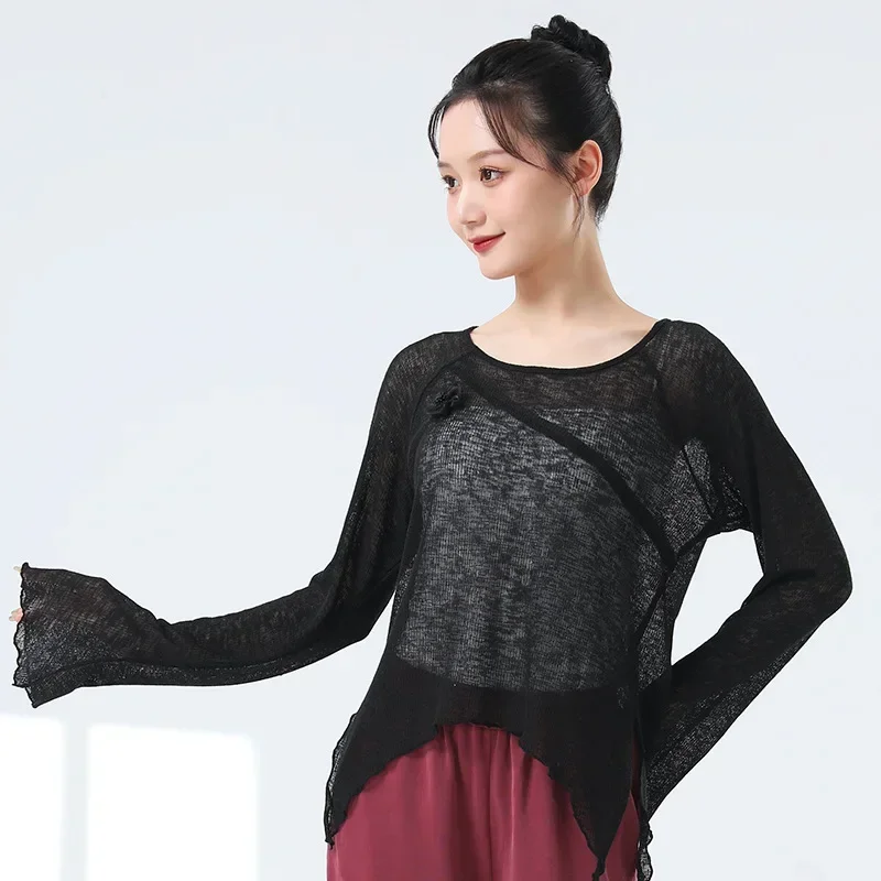 Practice clothes women's new adult self-cultivation daily training performance clothes Chinese dance classical dance tops