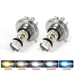 2Pcs Car H4 H7 Headlight Super Bright H8 H9 H11 9005 9006 H1 H3 Led Lamp Headlamp Bulb Auto 12V Ice Blue 8000K Led Fog Light