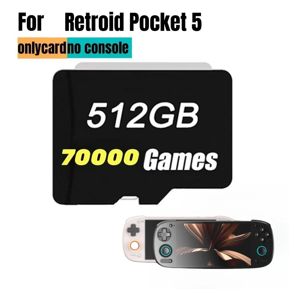 For Retroid Pocket 5 Memory Card TF Card for Rp5 Popular  Classic Retro Game PS2 PSP 3DS 512G Android Portable Handheld SD Card