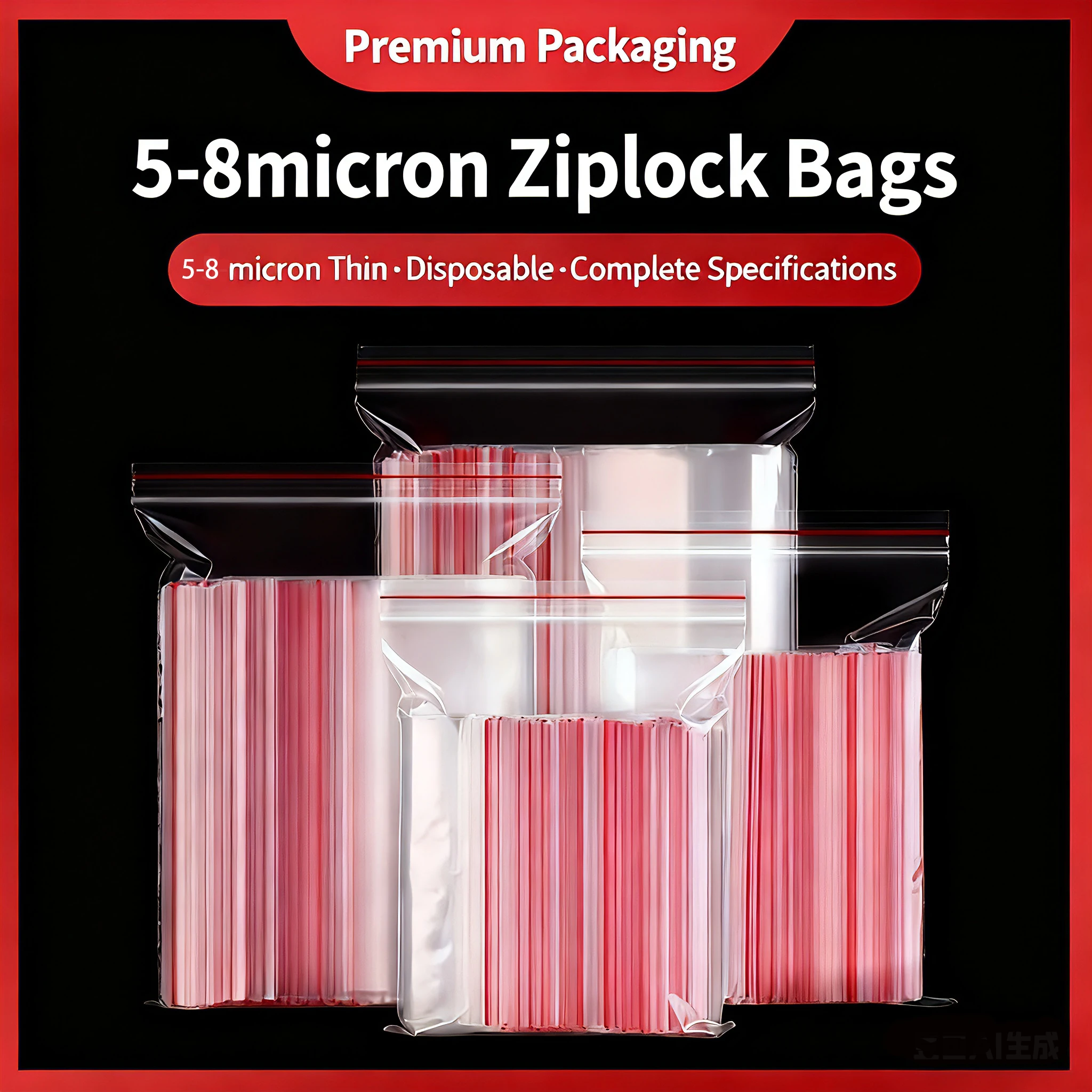 Jewelry Ziplock Zip Zipped Lock Reclosable Plastic Poly Clear Bags Thickness 0.05mm 0.06mm 0.08mm