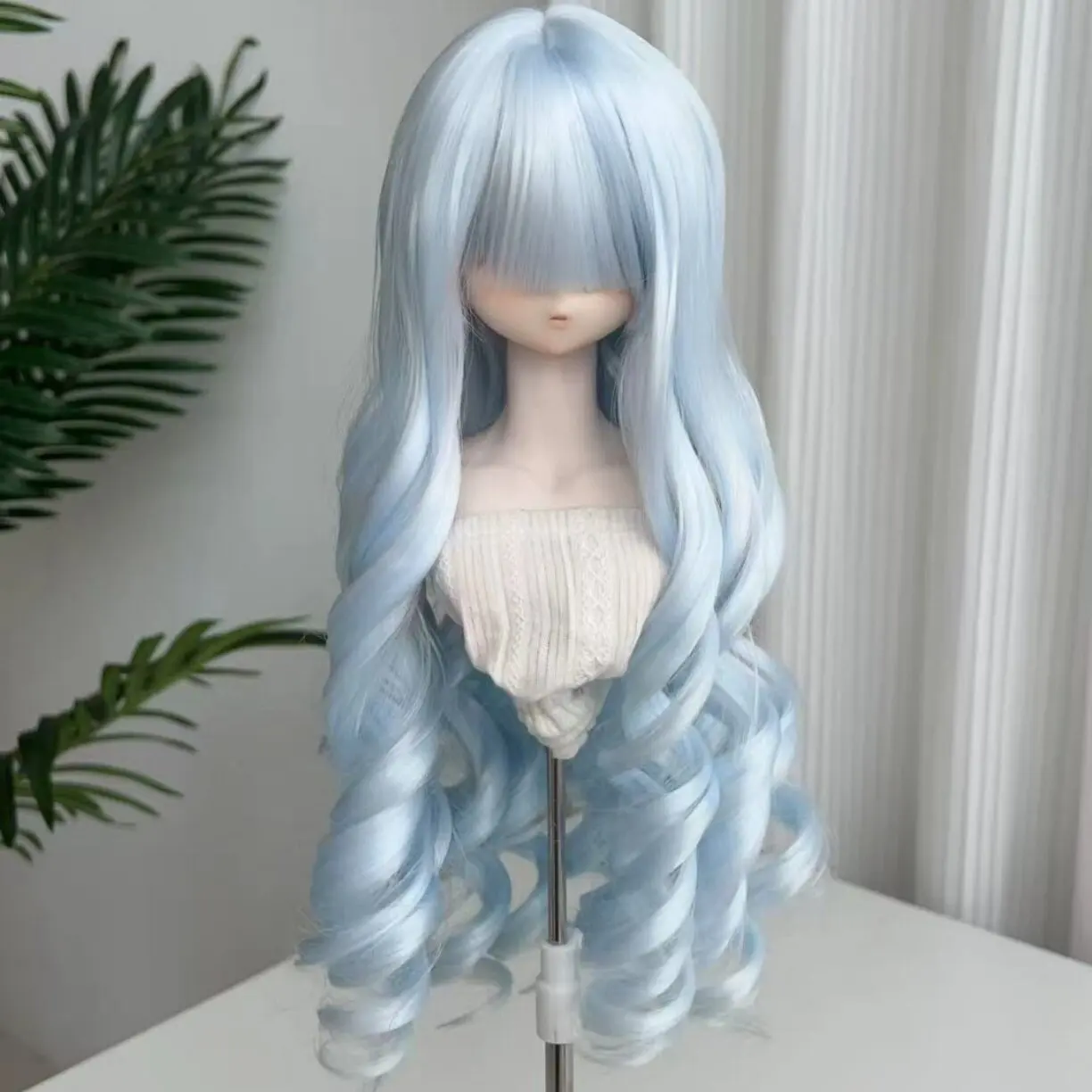 New Roman Curl BJD Wig with Bangs 3 4 6 Points Soft High Temperature Fiber High Quality Doll Accessories Finished Style