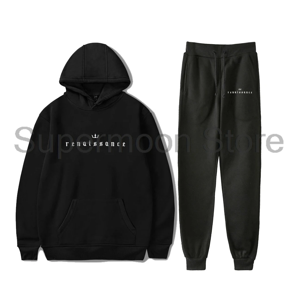 Apashe Renaissance Merch Hoodies Jogger Pants Unisex Two Piece Set Sweatshirts+Sweatpants Women Men's Set