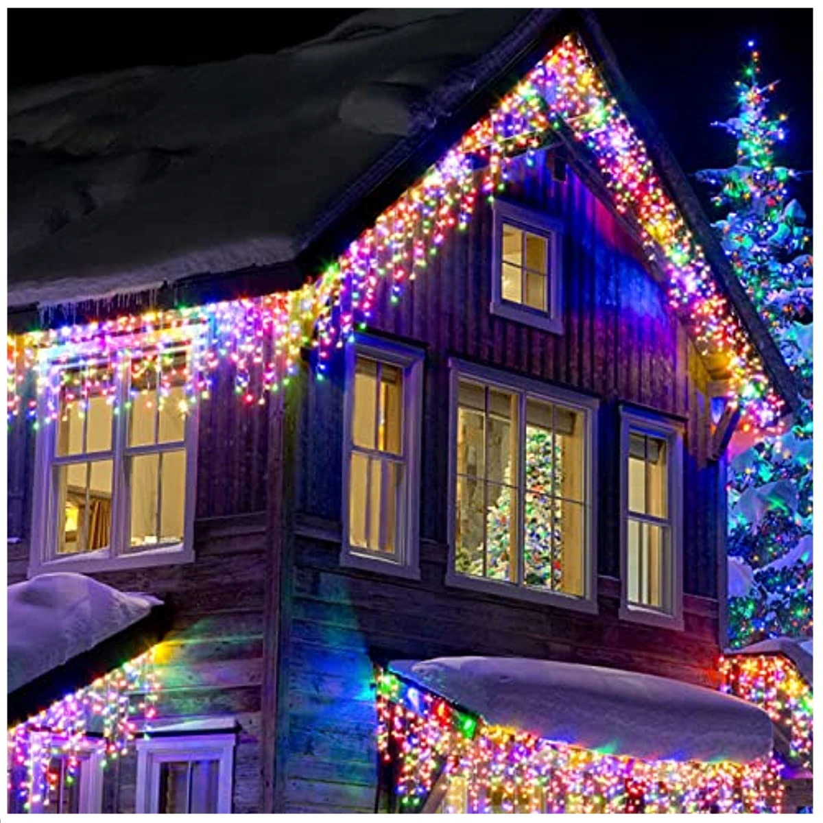 Led Icicle Curtain Light  Christmas Decorations 2025 Outdoor Lights Garland 24V Safety Voltage 20M 864 Leds New year\'s Garland