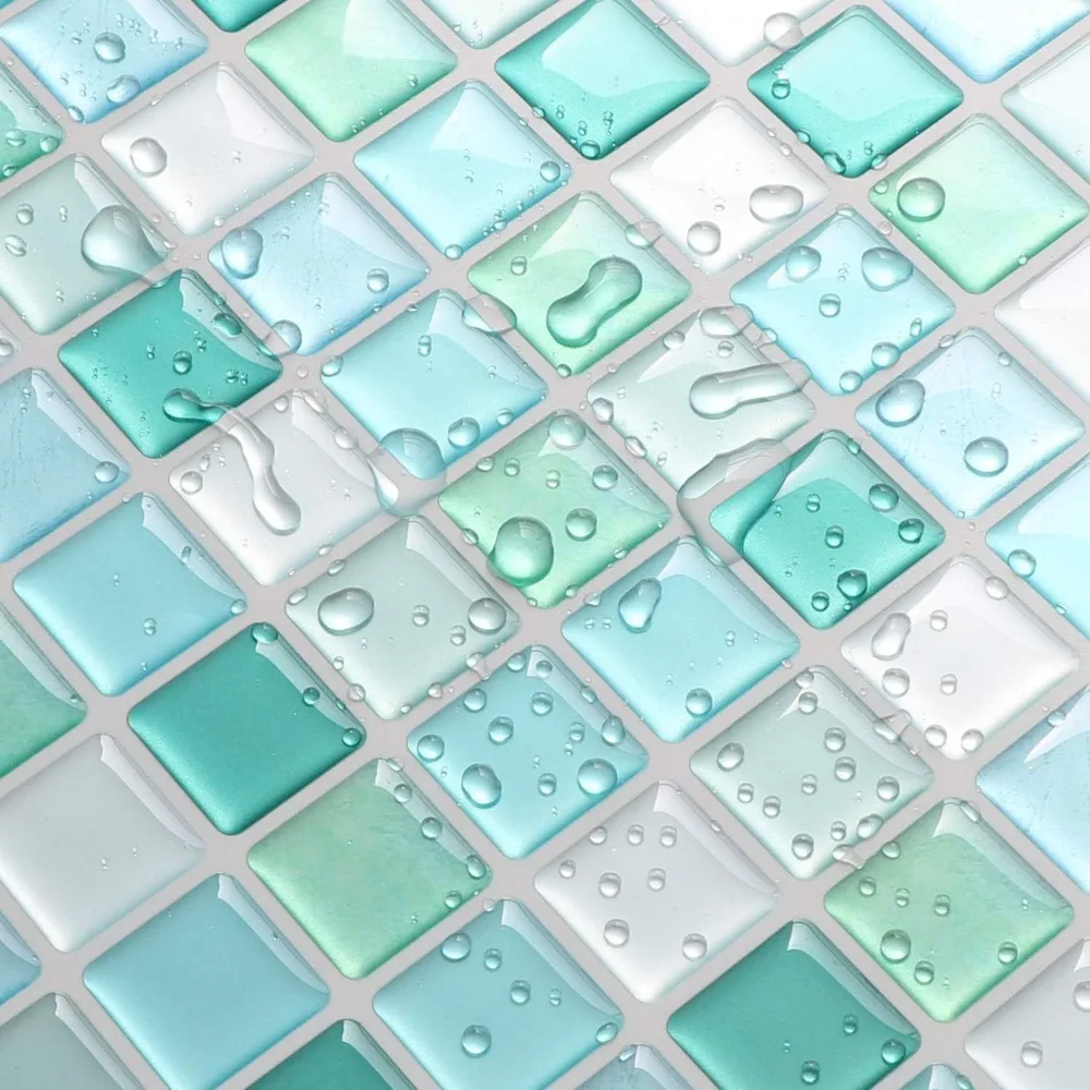 1pcs 3D Design Mosaic Tile Sticker DIY Self-adhesive Self-Adhesive Tile Sticker Removable PVC Peel and Stick Backsplash