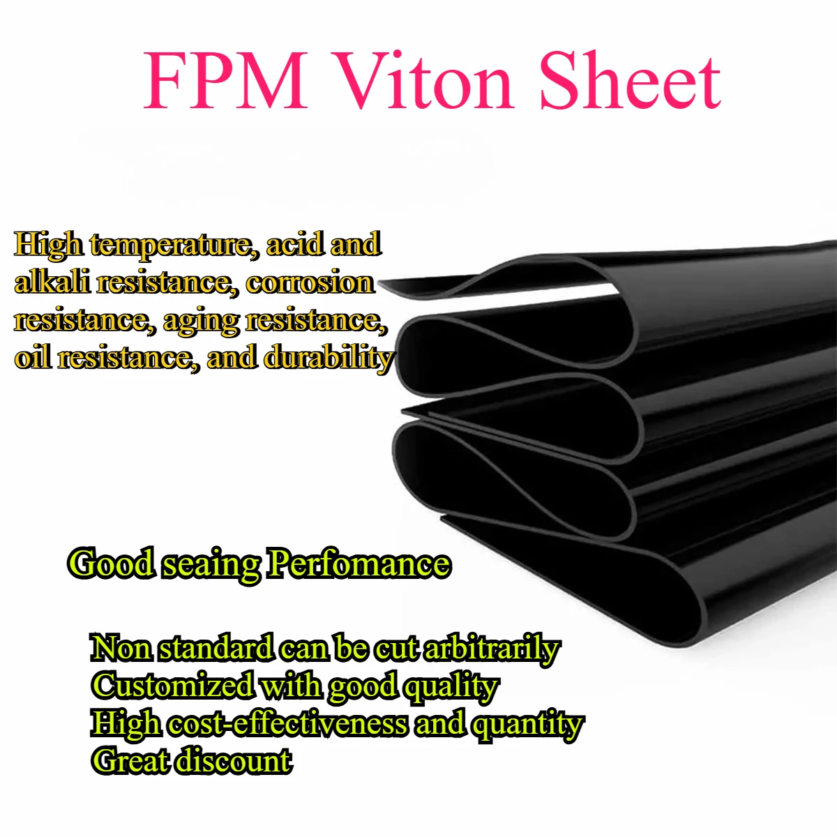 Fkm Rubber Plate Fpm Sheet Oil Heat Corrosion Acid-base Resistance 1/2/3-10mm