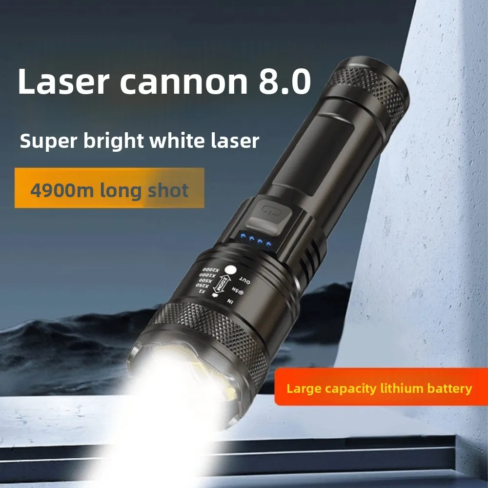 Torcia ricaricabile ultra resistente a lungo raggio per la messa a fuoco e la modifica della pattuglia all'aperto Proiettore laser estremamente luminoso