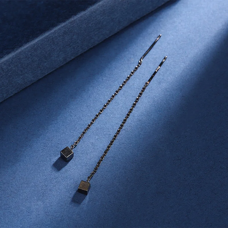 Koreanische Version Minimalismus quadratische Linie Quaste Tropfen Ohrringe für Frauen Temperament Kette Ohr Piercing Schmuck Zubehör Geschenk