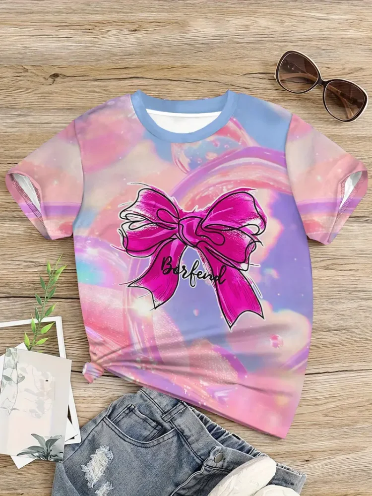 ملابس جرلي، ملابس علوية عصرية للأطفال الصغار، ملابس صيفية بأكمام قصيرة، تي شيرت لطيف للأولاد، ملابس برقبة دائرية، ملابس لطيفة للأولاد