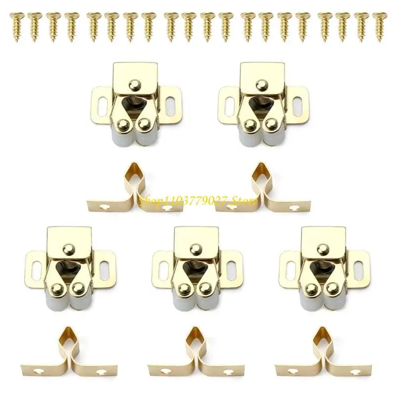 

C4DF 5pcs Twin Cabinet Door Catches Durable Closet Catch with Screws Multi Finish