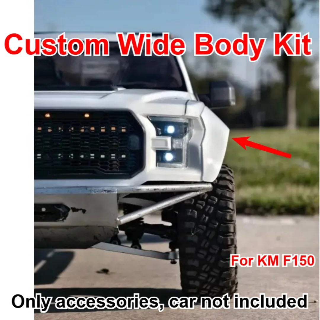 For 1/8 KM F150 RC Pickup Car Vehicle Wide Body Kit Custom Model Number Decorative Styling Decor Upgrade Mod Spare Accessories