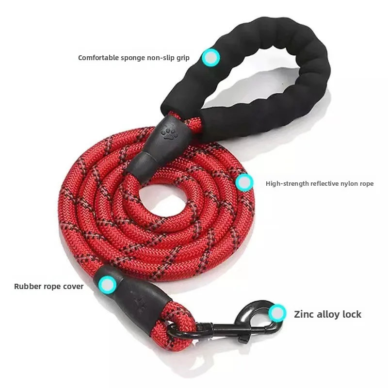 

Popular explosion-proof reflective pet leash, dog chain, walking rope for large and medium-sized dogs