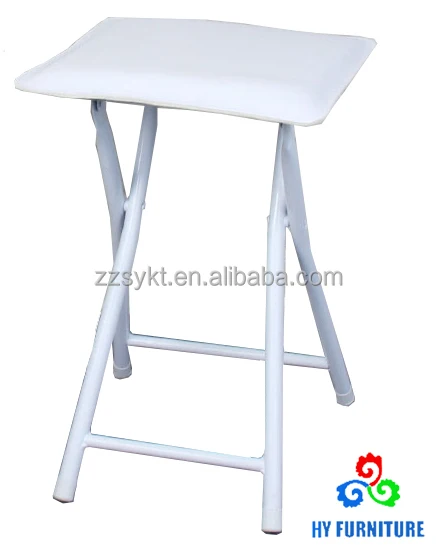 Factory price square PU upholstered metal folding step stools