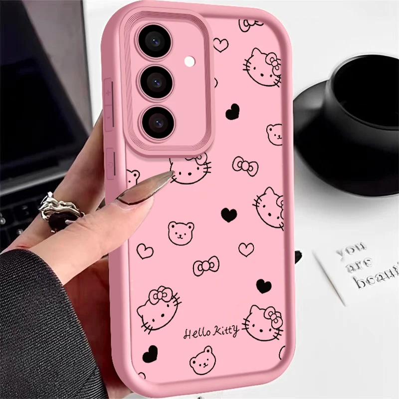 Sanrio Cute Hello Kitty Lovely INS Phone Case For Samsung A 14 15 S 21 22 23 24 25 35 52 53 54 5G Plus Y2K Creative Kawaii Cover