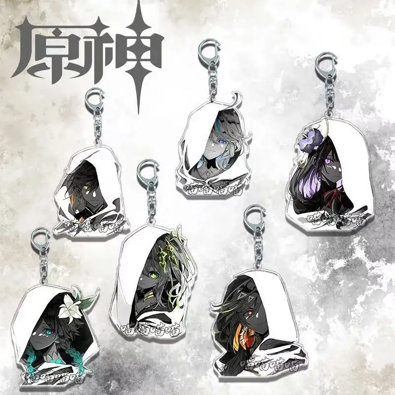 Горячий Genshin Impact Furina Arlecchino Neuvillette Lynette Lyney Wriothesley брелок аниме игра кулон аксессуары подарки для фанатов