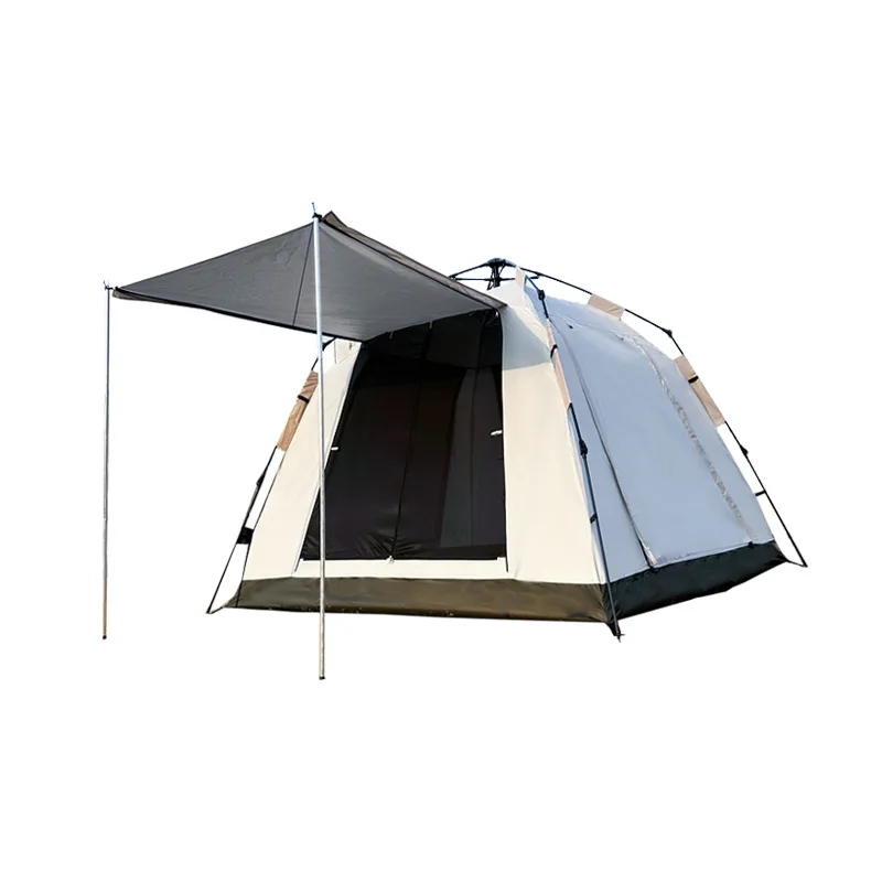 

Outdoor vinyl four-sided tent camping, rain-proof and mosquito-proof automatic quick-opening double-layer multi-person