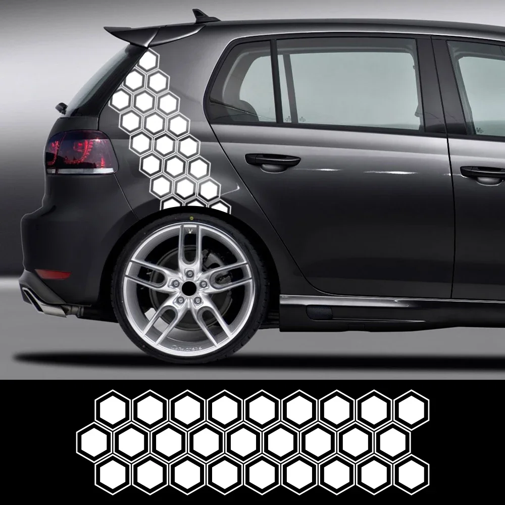 العسل سداسية الرسومات سيارة ملصق حائط من الفينيل جسم السيارة الجانب ملصق مقاوم للماء تعديل الديكور ضبط السيارات الملحقات #1
