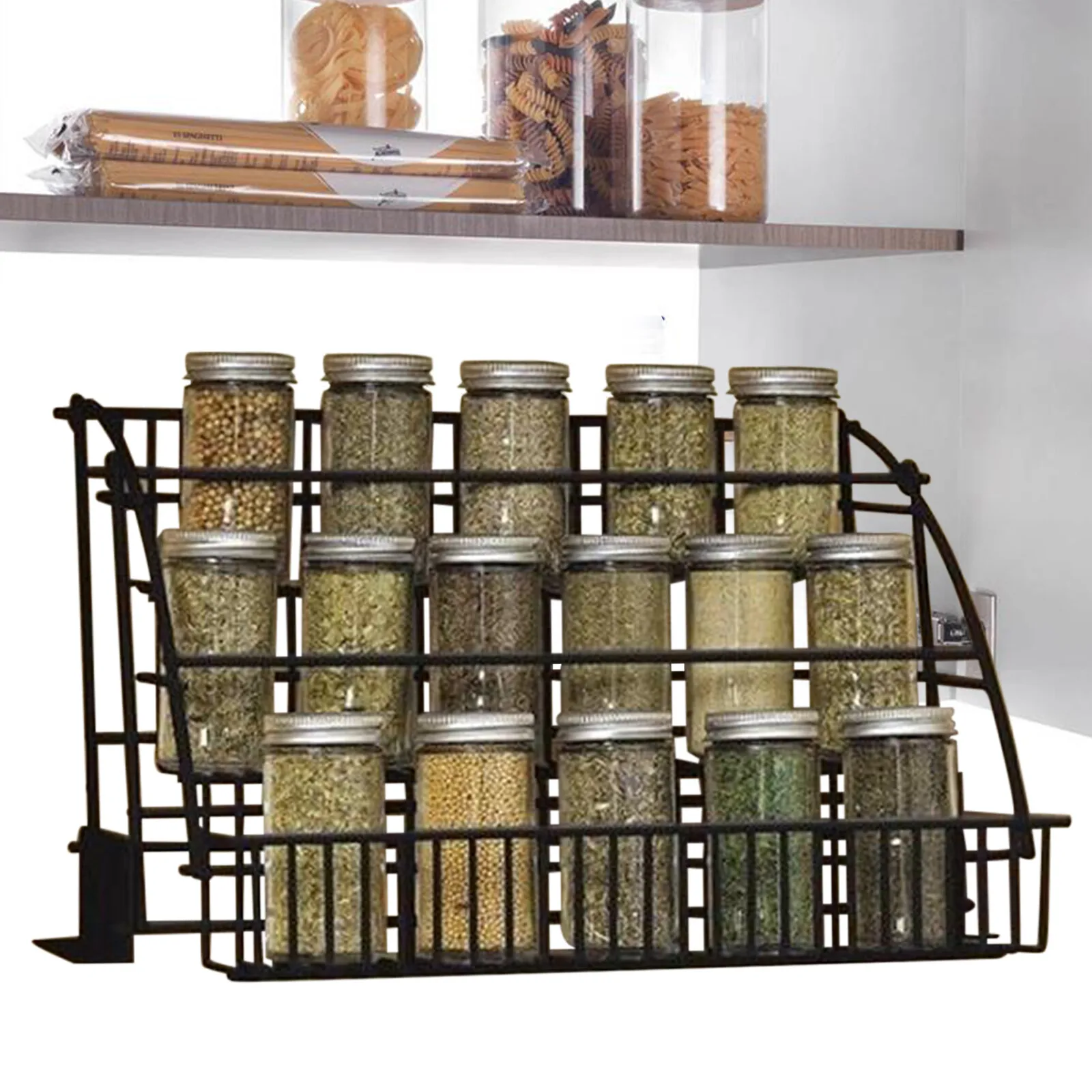 3-Tier Spice Rack Cabinet-Mounted Spice Rack Kitchen Spice …