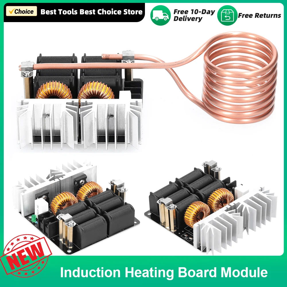 1000W ZVS Induction Heater Board Module Low Voltage Heater Coil Flyback Driver Heater with Copper Tube For DIY Parts Hardening